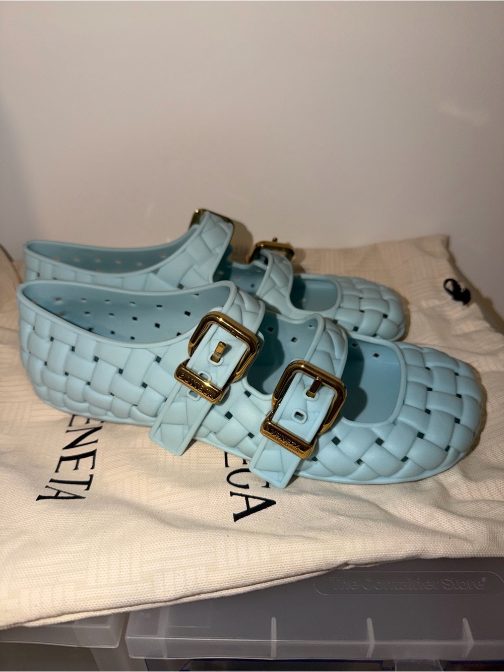 Authentic Bottega Veneta Blue Mary Jane Flat - Picture 3 of 5